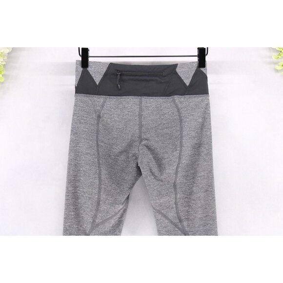 Lululemon Women's Run Inspire Crop Leggings Gray Black Low Rise Zip Pocket Sz 4 - Picture 4 of 9